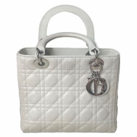 Lady dior hot sale bag white